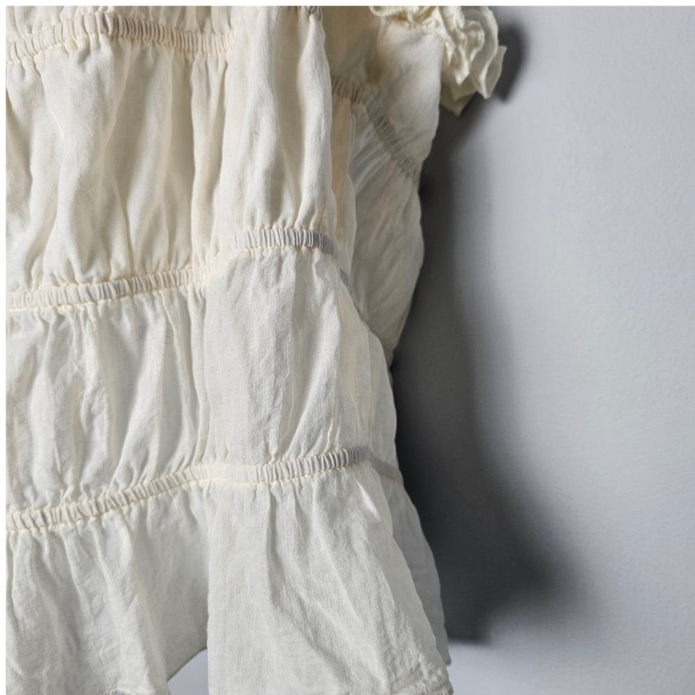 Rock & Roll Denim Ruffle Blouse Women Approx L Edwardian Cottagecore Twee - Picture 3 of 8